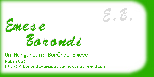 emese borondi business card