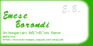 emese borondi business card